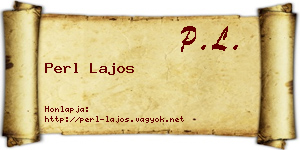 Perl Lajos névjegykártya